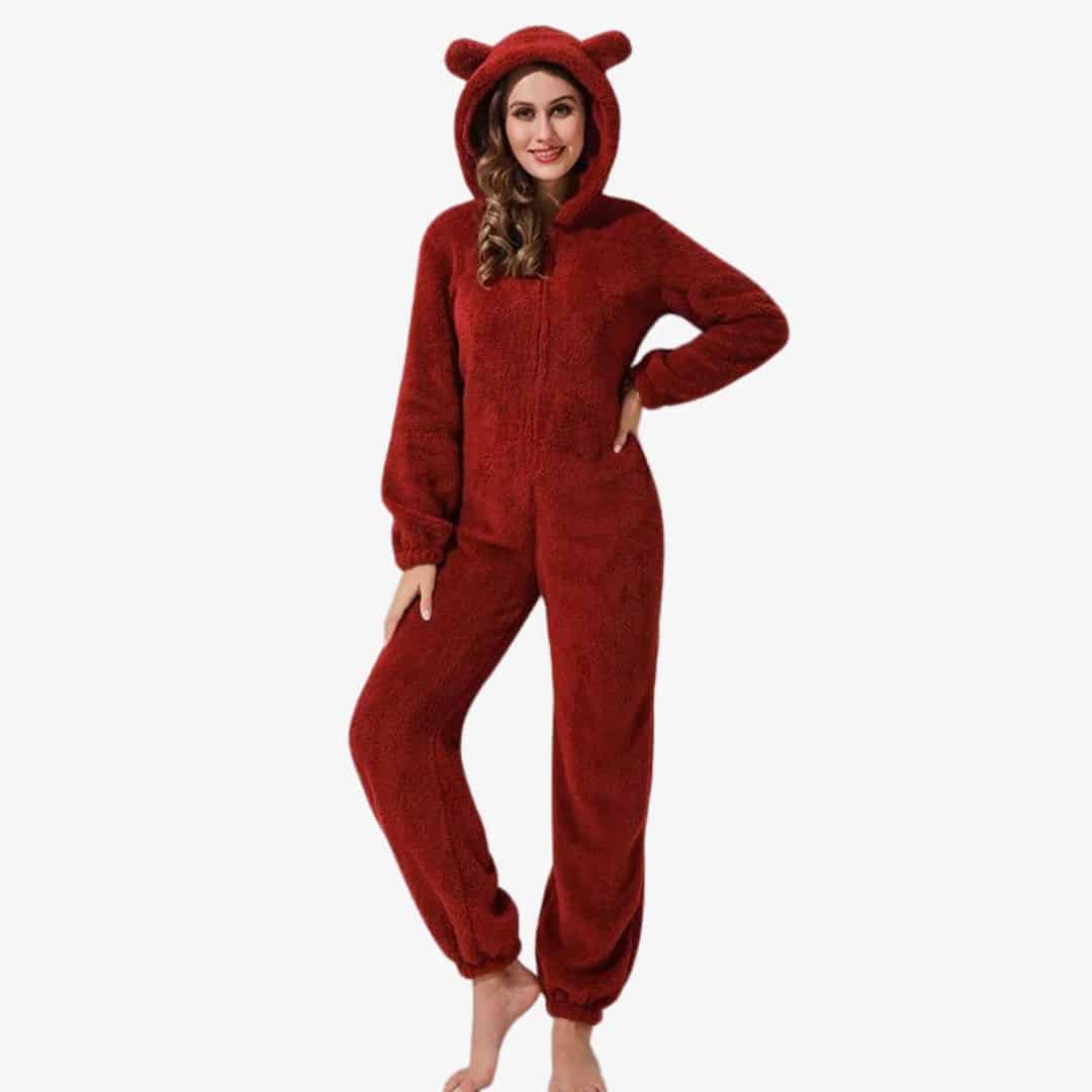 Blouson Bomber Rouge Hering, Polaire Rose, Taille 12, Col Déclaration, Nounours