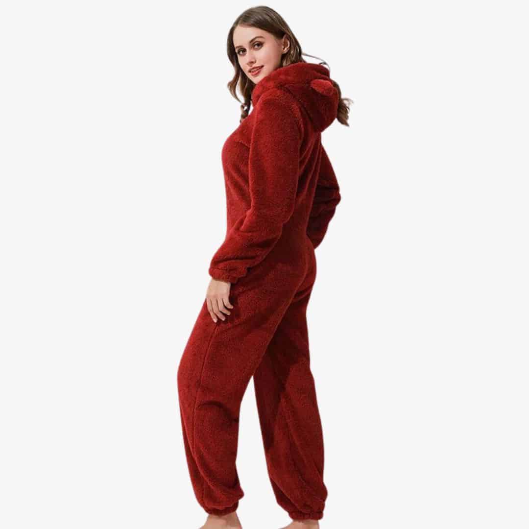 Blouson Bomber Rouge Hering, Polaire Rose, Taille 12, Col Déclaration, Nounours