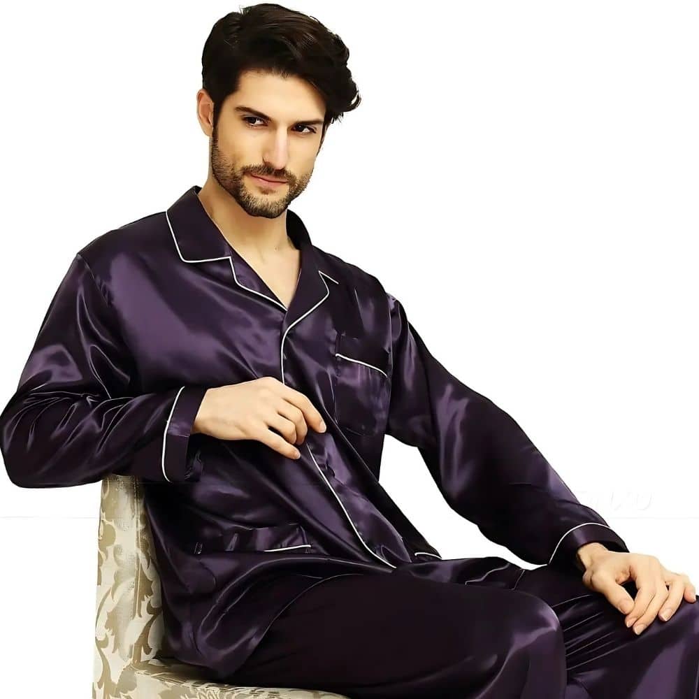 Ensemble 3 Pièces Satin Noir Homme - Nœud Papillon, Ceinture Smoking Et Mouchoir De Poche