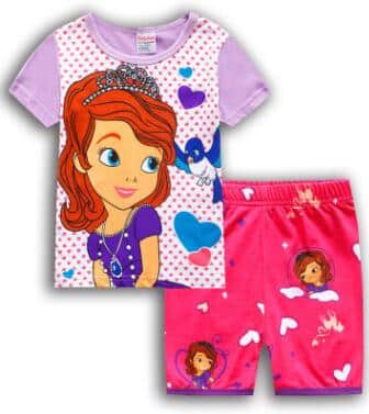 Pyjama deux pièces manches courtes à motif princesse Sofia pyjama d ete minnie mouse pour filles 13