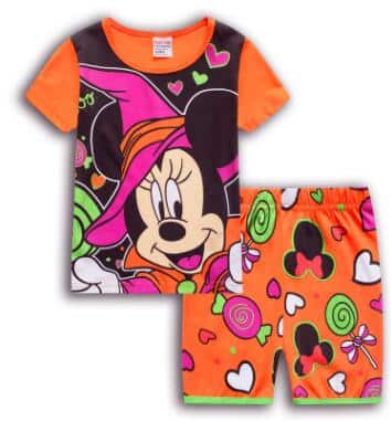Pyjama d'été t-shirt et short à motif Minnie pyjama d ete minnie mouse pour filles 22