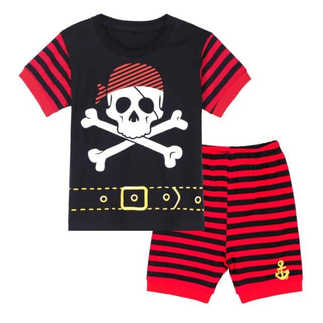 Pyjama t-shirt et short à motif pirate pour garçon très haute qualité à la mode