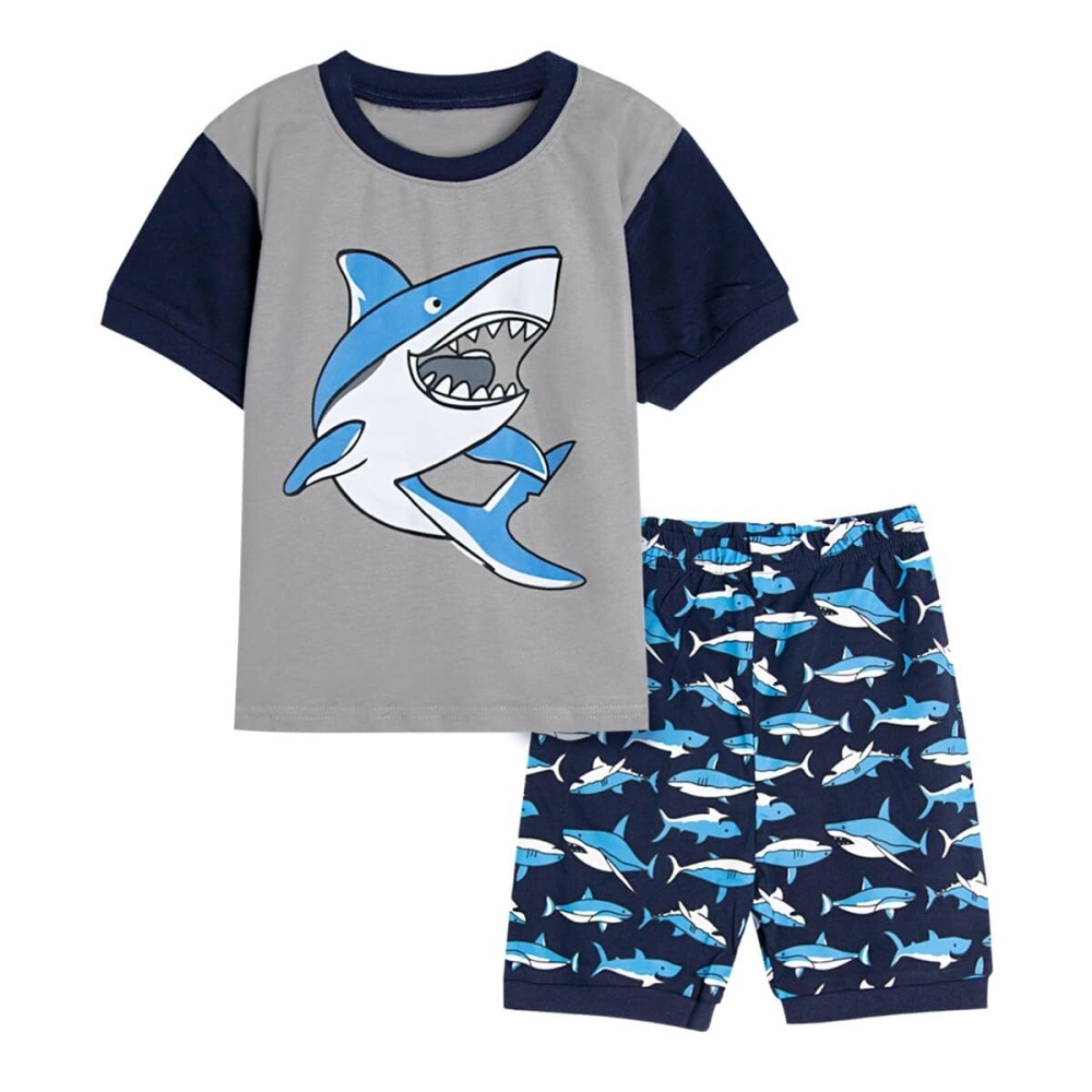 Pyjama t-shirt et short à motif requin pour garçon pyjama t shirt et short a motif requin pour garcon