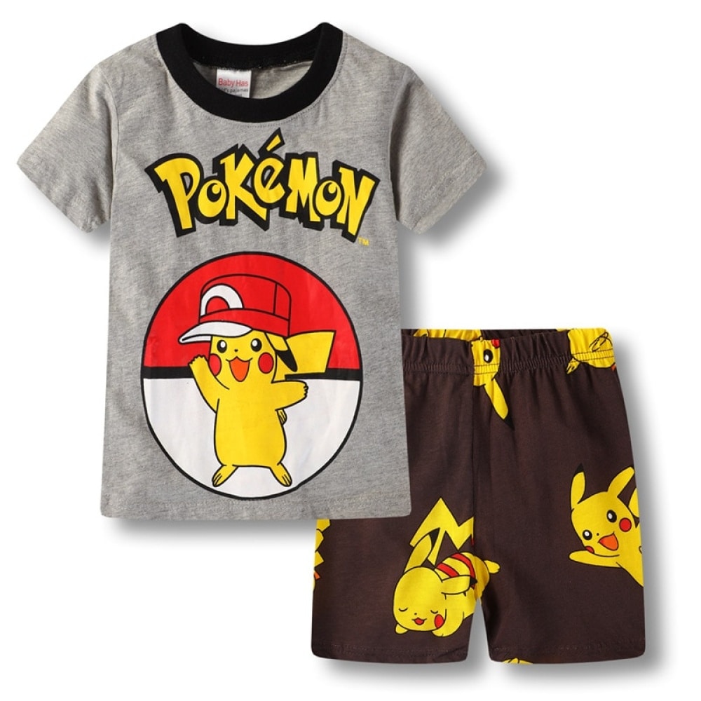 Pyjama deux pièces gris Pikachu Pokémon pyjama deux pieces gris pikachu pokemon