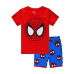 Ensemble pyjama Spiderman en coton pour garçons rouge, bleu et noir à la mode