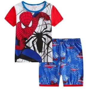 Pyjama d’été deux pièces motif Spiderman en coton très haute qualité à la mode