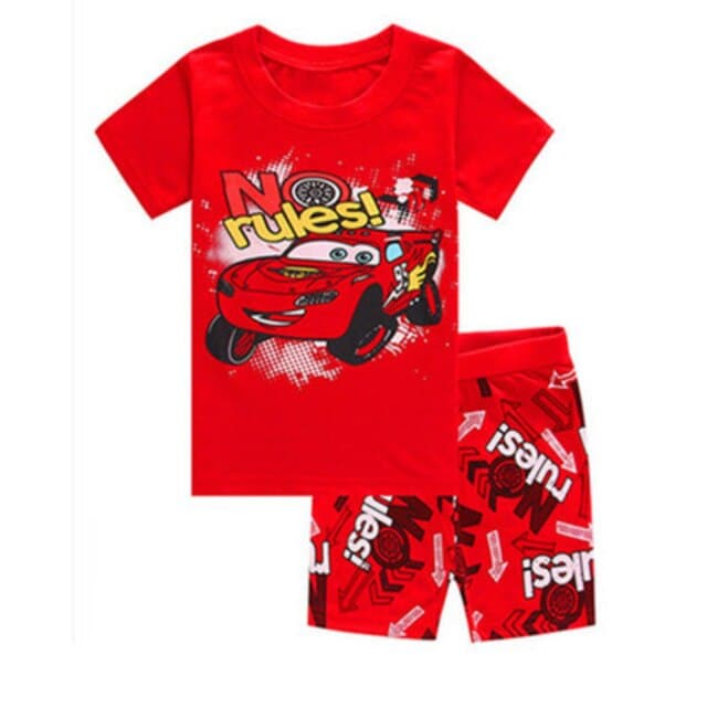 Pyjama d'été rouge motif cars en coton pour garçons pyjama deux pieces spiderman en coton 27