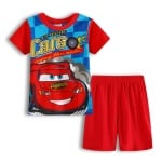 Pyjama d'été cars en coton pour garçons avec un short rouge à la mode très haute qualité