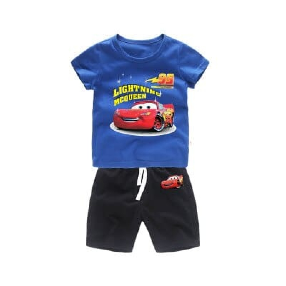 Pyjama deux pièces t-shirt bleu et short noir motif cars pyjama deux pieces t shirt rouge et short noir motif cars 2