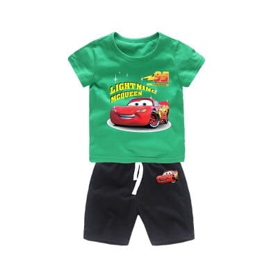 Pyjama deux pièces t-shirt vert et short noir motif cars pyjama deux pieces t shirt rouge et short noir motif cars