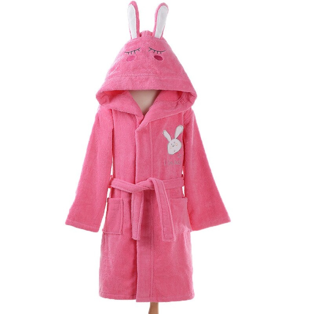 Pyjama peignoir lapin rose rouge en coton pour fille à la mode