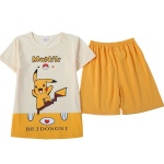 Pyjama d’été jaune et blanc avec imprimé Pikachu pour garçon très haute qualité