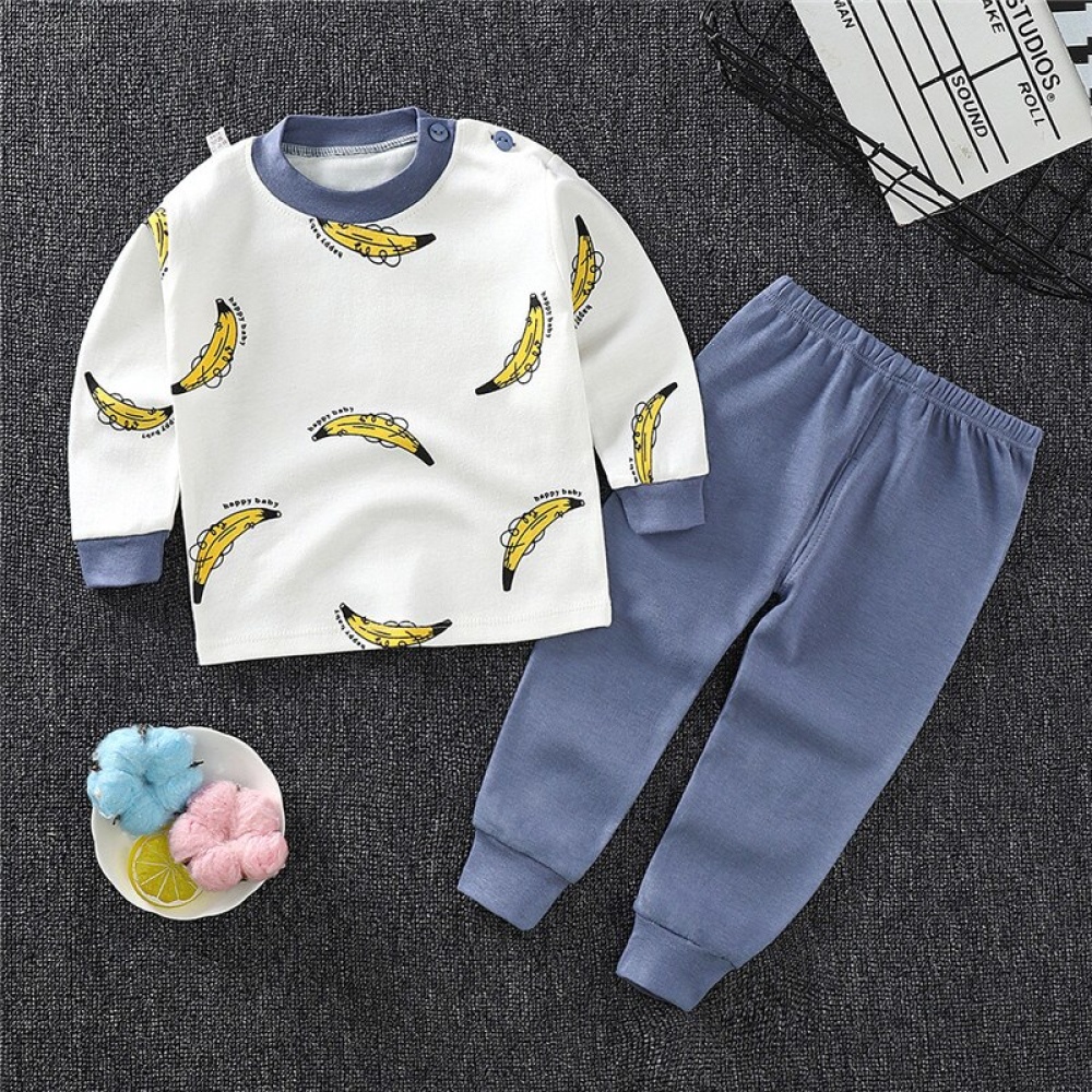 Pyjama en coton motif banane pour enfants sur un tapis très haute qualité à la mode
