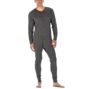 Combinaison pyjama couleur unie gris porté par un homme