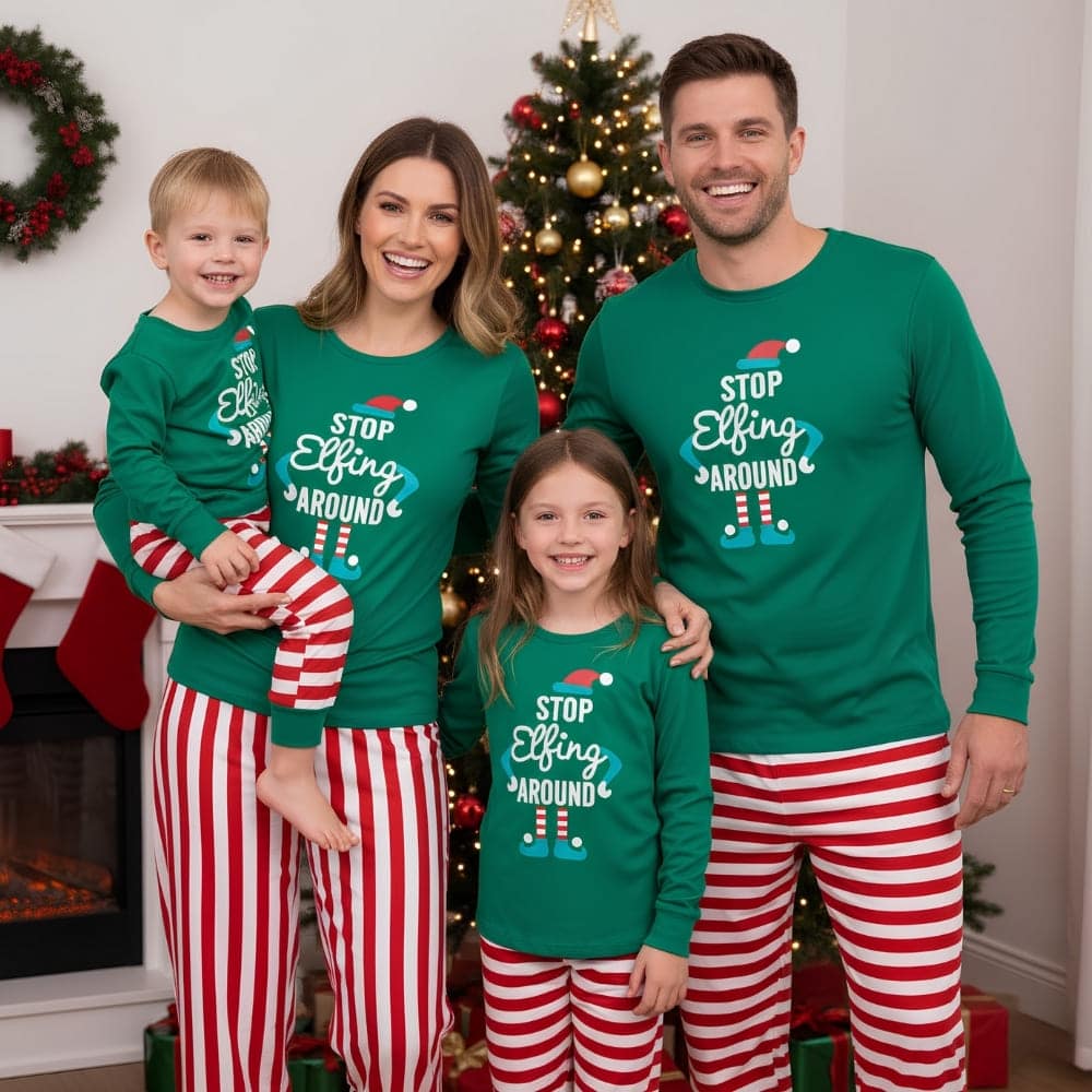 Ensemble Pyjama Assorti Père Mère Enfant Coton Fête Ensemble Pyjama Noël Familial - Coton Doux Pour Papa, Maman Et Enfant Ensemble Assorti