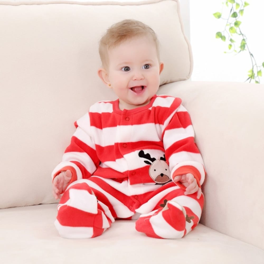 Body Noël Barboteuse à Manche Courte - BODY - 0-24 Mois Bébé Fille Garçon - Rouge - Mixte Or