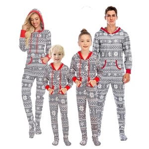 Pyjama combinaison de Noel Grise en coton pour la famille complet à la mode très haute qualité