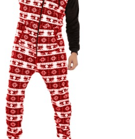 Pyjama combinaison Rouge imprimé en flanelle pour homme pyjama combinaison rouge imprime en flanelle pour homme