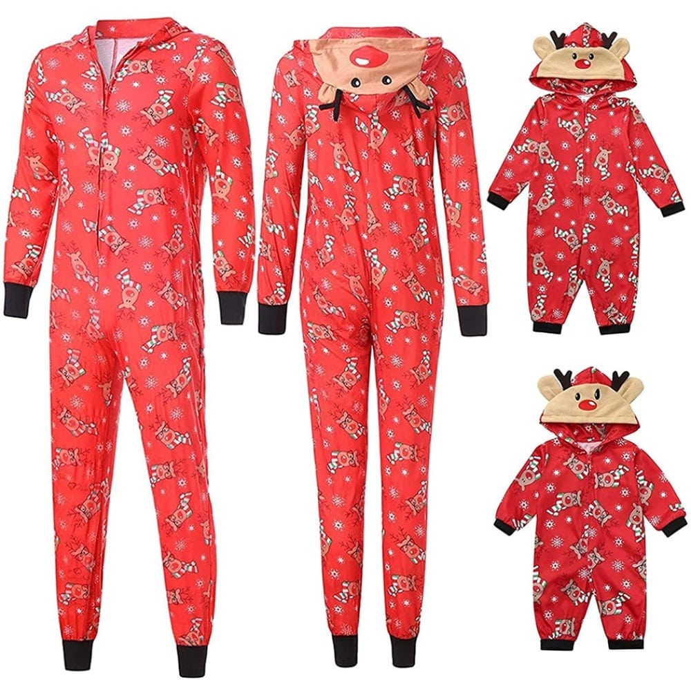 Pyjama combinaison Rouge pour toute la famille complet à la mode