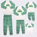Pyjama de famille assorti pour noël Vert et blanc à la mode