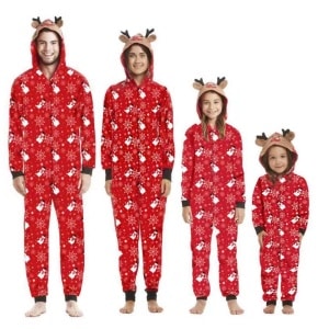 Pyjama de noël avec bonhommes de Neige pour la famille à la mode
