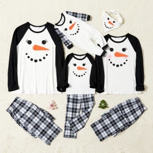 Pyjama de noël bonhomme de neige assorti pour toute la famille à la mode très haute qualité