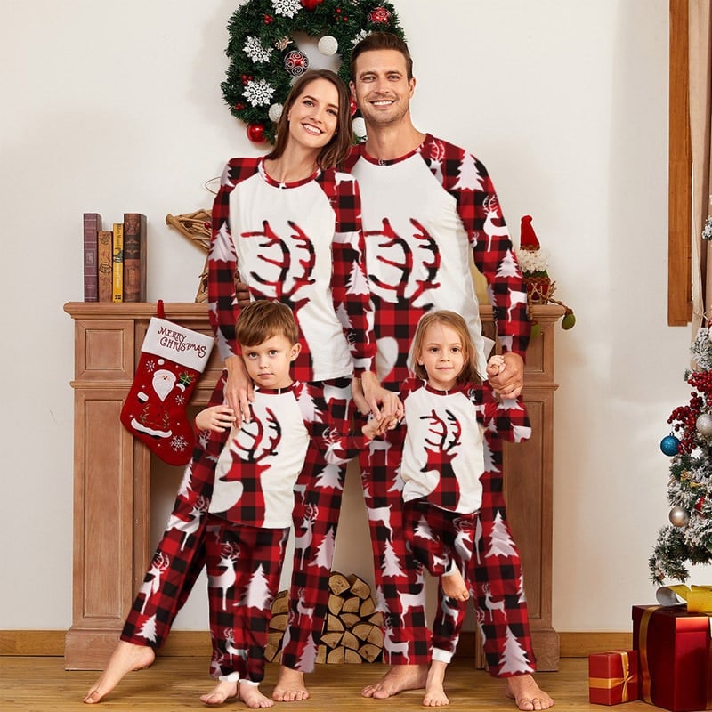 Pyjama de noël pour toute la famille Cerf et carreaux pyjama de noel pour toute la famille cerf et carreaux 2