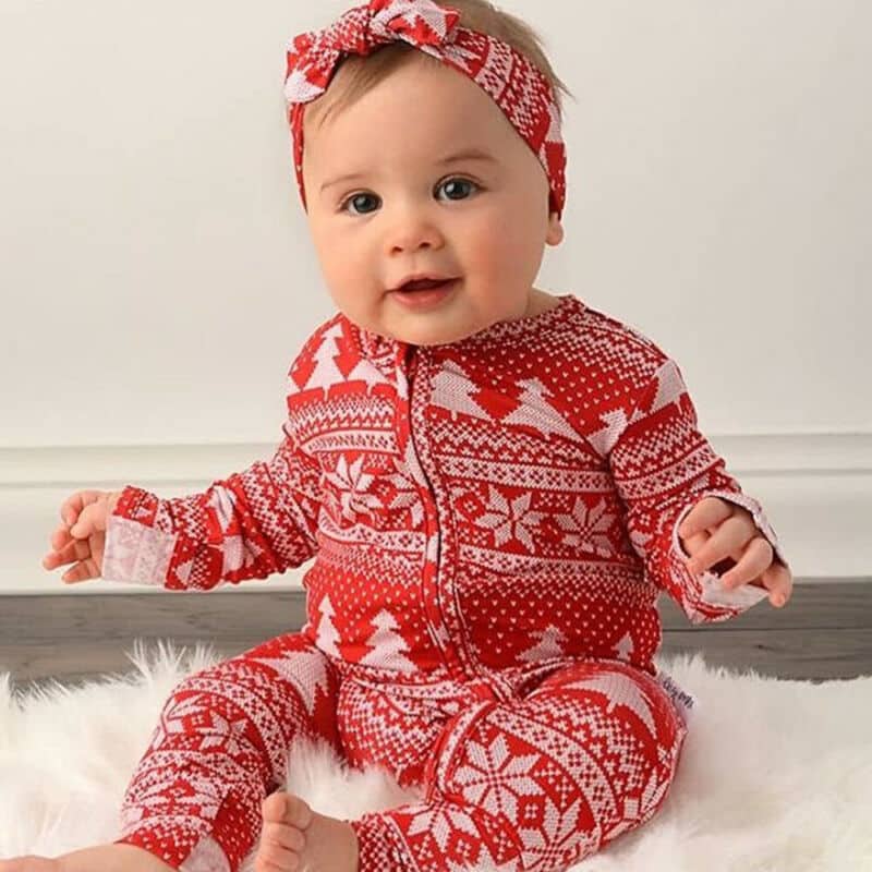 Pyjama de noël rouge pour fille 12-18 Mois pyjama de noel rouge pour fille 12 18 mois 3