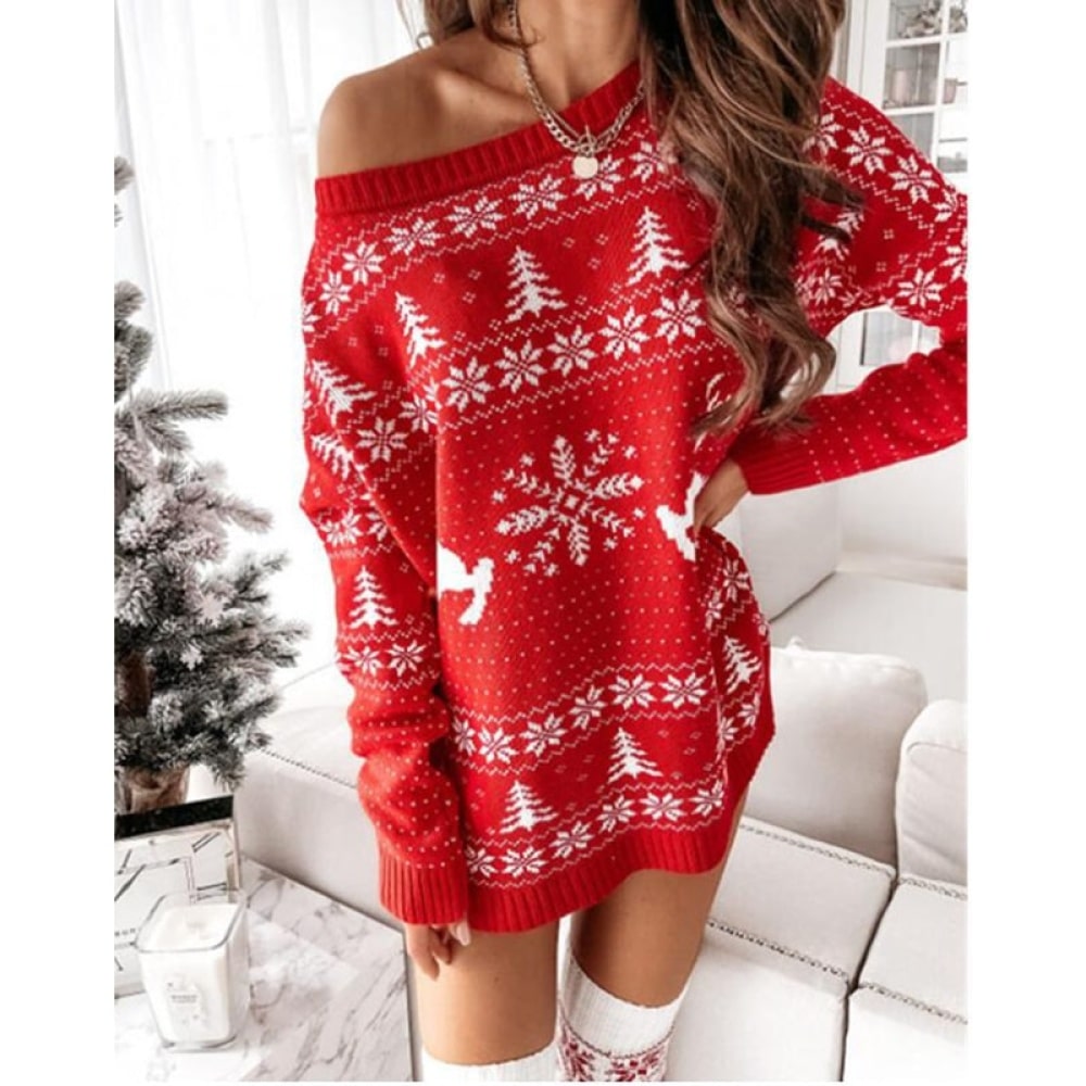 Robe De Noël Femme Avec Capuche - En Coton Doux, Manches Longues, Poche Et Style Décontracté Pour Les Fêtes