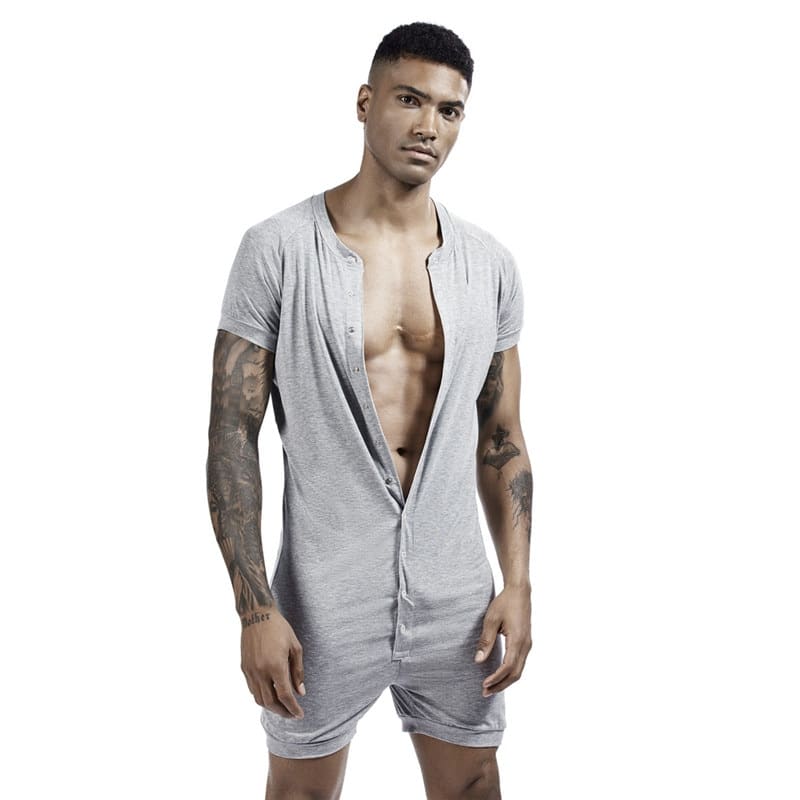 Pyjama combinaison unie short et manches courtes pour hommes pyjama combinaison unie short et manches courtes pour hommes
