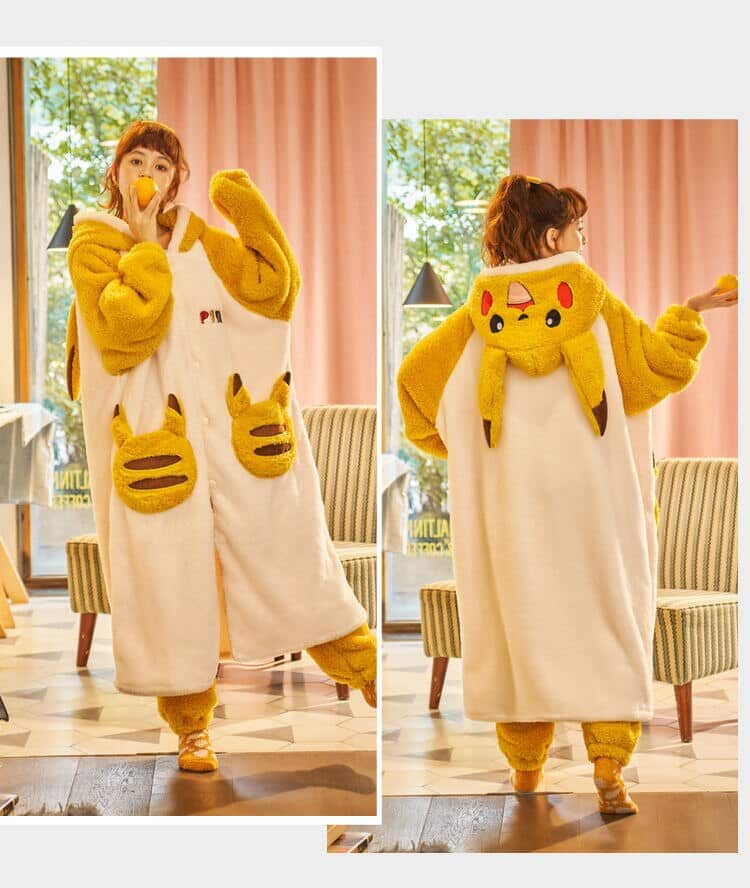 Pyjama en peluche de Pikachu pour homme et femmes pyjama en peluche de petite souris pour homme et femmes 11