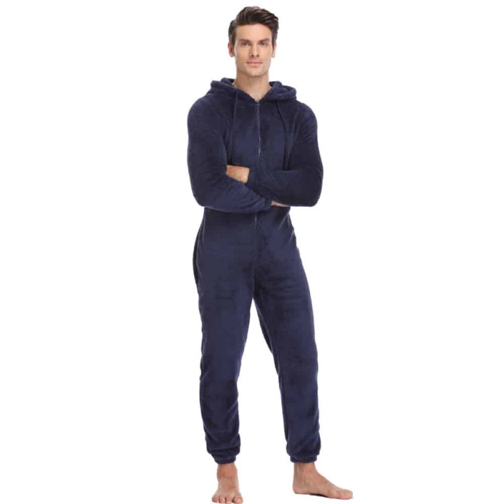 Combinaison pyjama molletonnée avec capuche pour homme très haute qualité à la mode
