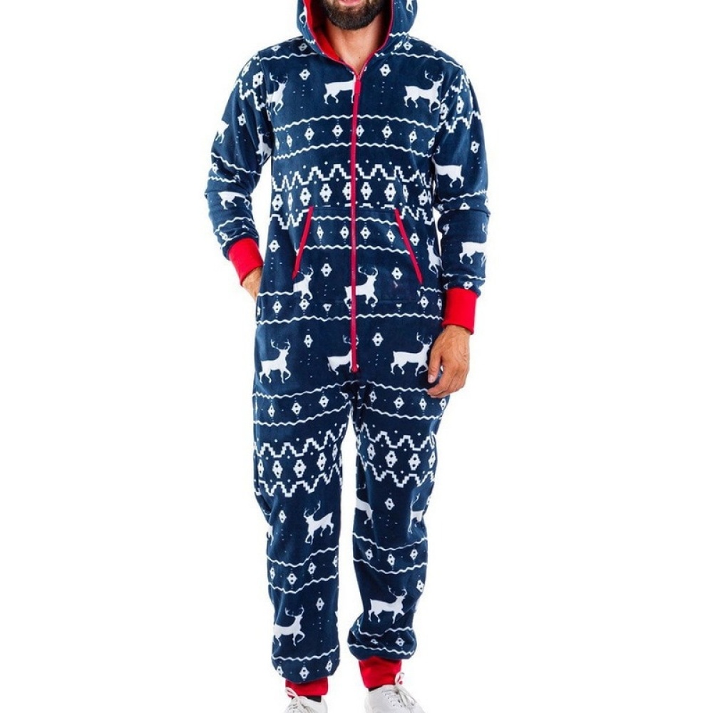 Combinaison Pyjama Noël hiver pour homme porté par un homme à la mode