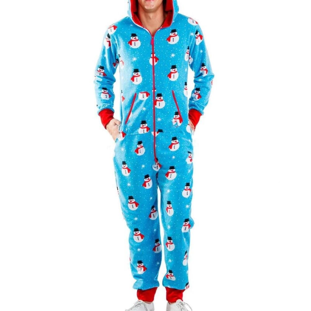 Combinaison Pyjama bonhomme de neige pour homme pyjama combinaison en coton imprime pour homme