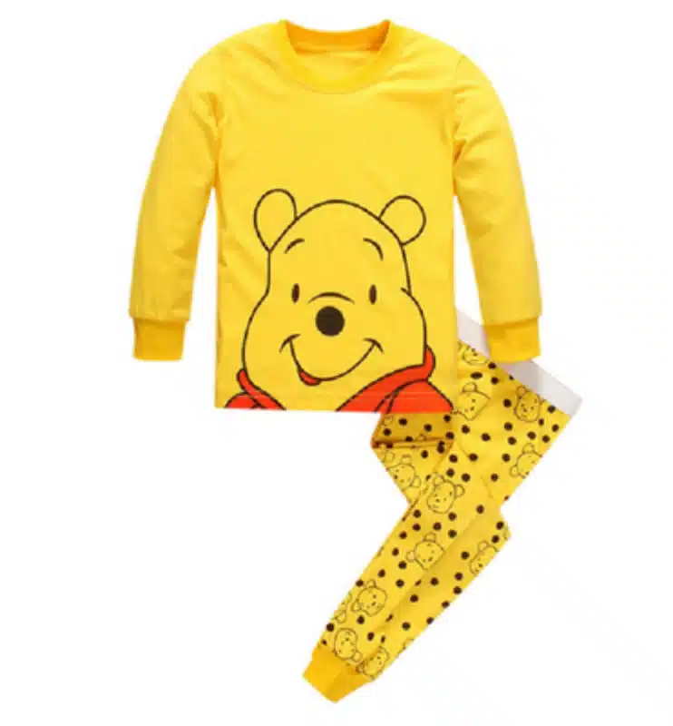 Ensemble Pyjama Coton Winnie l'ourson jaune à la mode