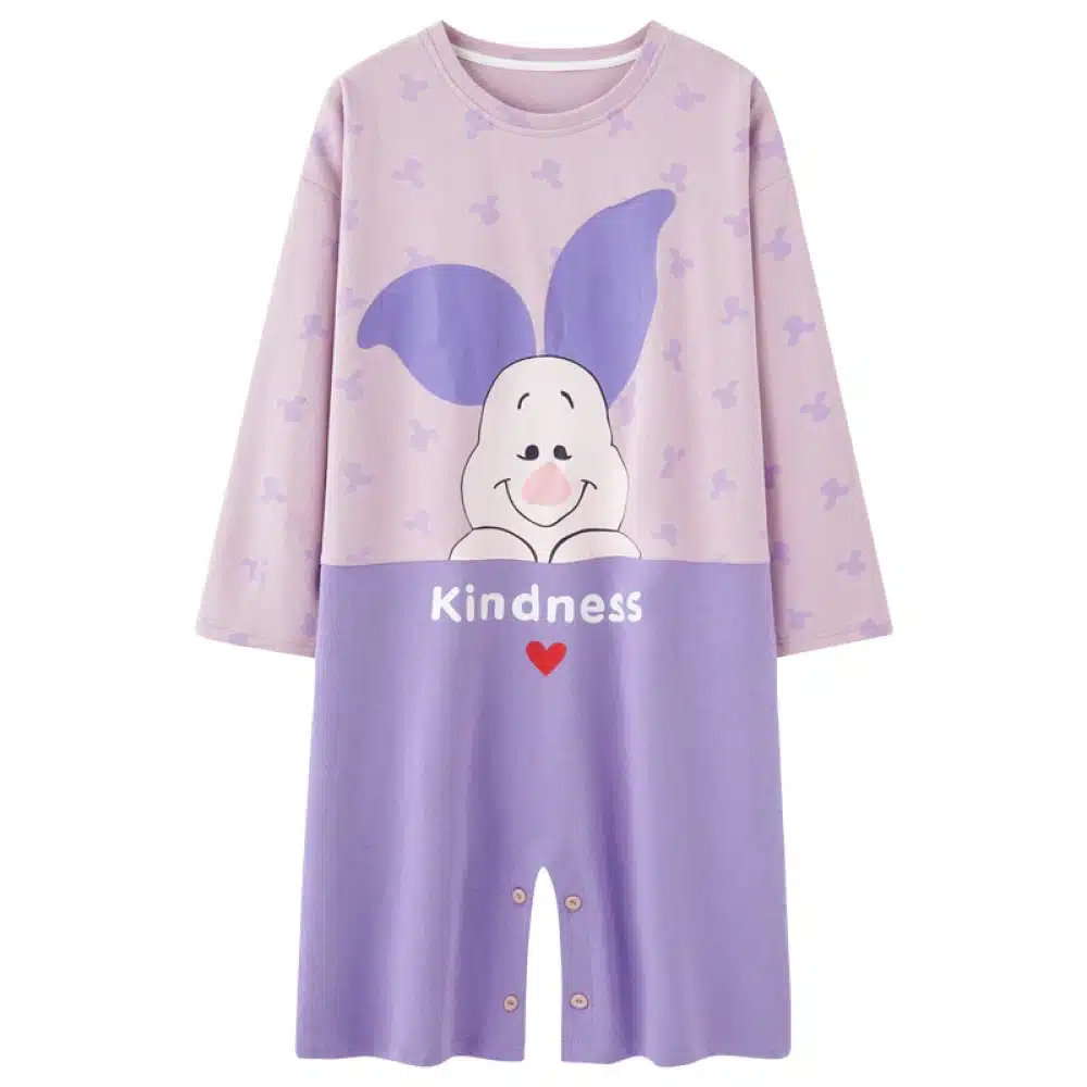 Pyjama pantacourt mignon Porcinet violet à la mode très bonne qualité