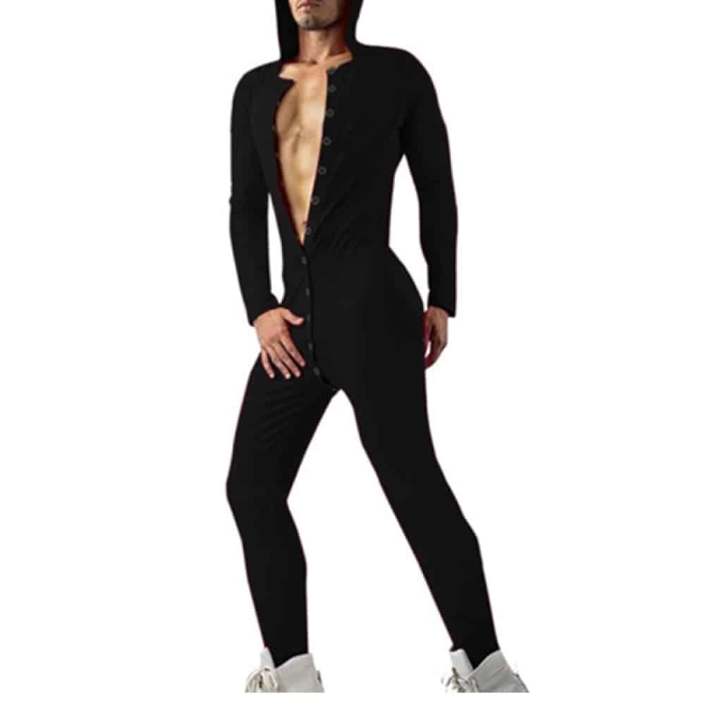 CutiePlusU Body Homme Manches Courtes Coton Stretch – Combinaison Adulte Boutons-Pression Entrejambe – Pyjama Confortable Et Fun
