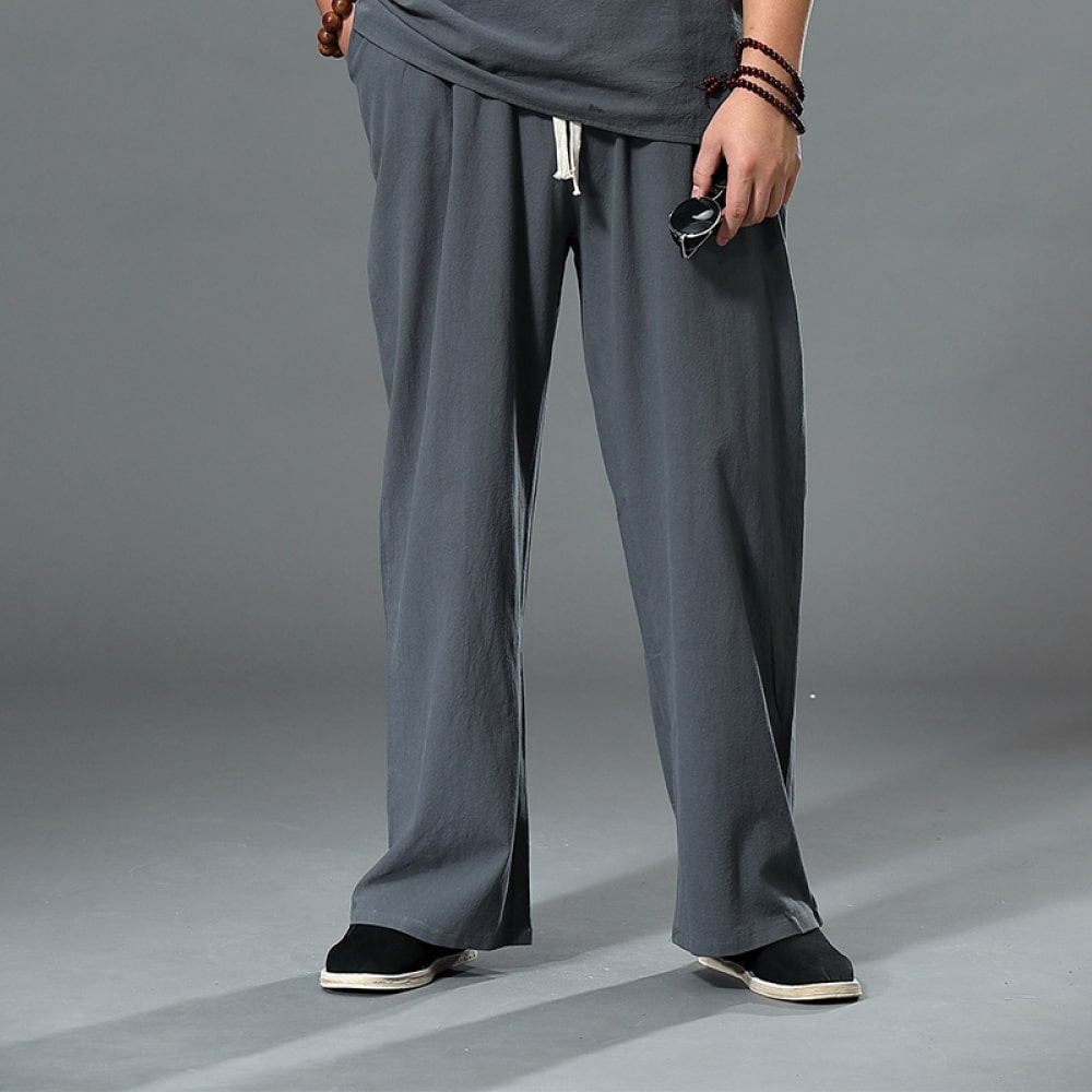 JINSHI Pantalon Pyjama Homme Long Modal – Ultra Doux, Taille Élastique + Cordon, Poches Latérales, Confort Nuit & Détente