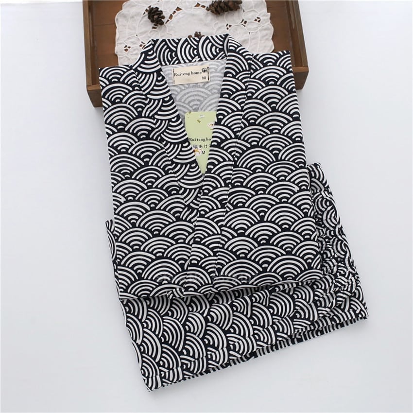 Ensemble Kimono 2 Pièces Pour Homme - Imprimé National Japonais - Cardigan - Pantalon - Costume 2 Pièces 3/4 - Kimono Traditionnel - Tenue Baggy - Chemise De Nuit - Chemise De Plage - T-shirt, Vert