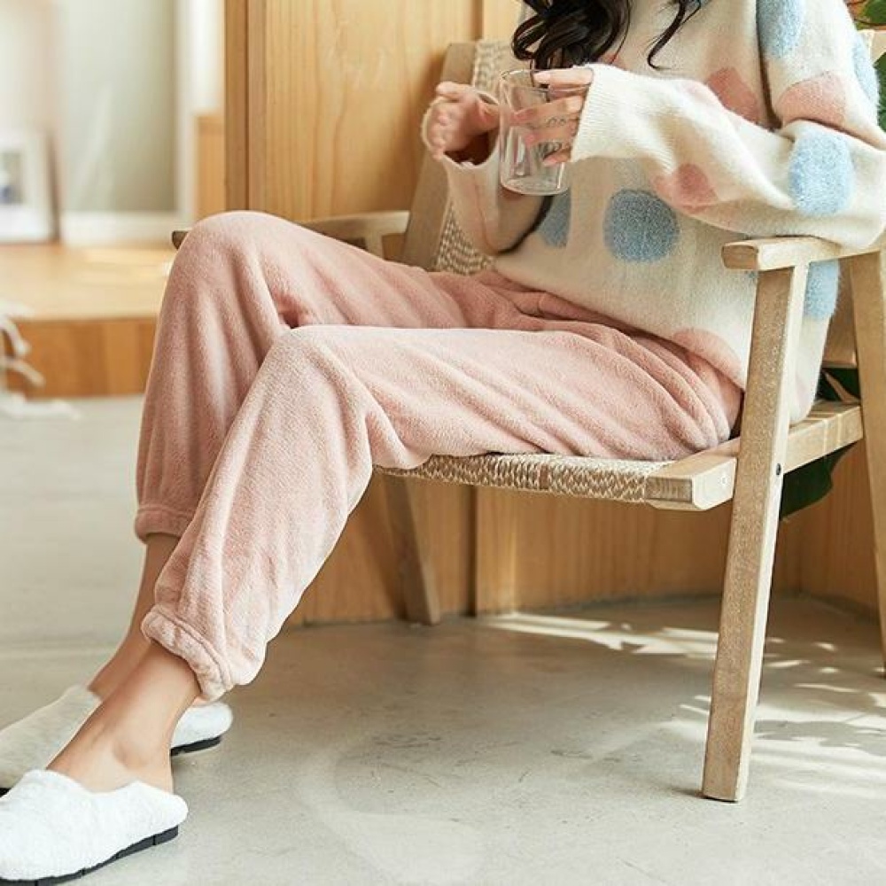 Pantalon Pyjama Femme Polaire Molleton Pilou-Pilou Long | Bas De Pyjama Chaud Et Ample Hiver Ultra Doux