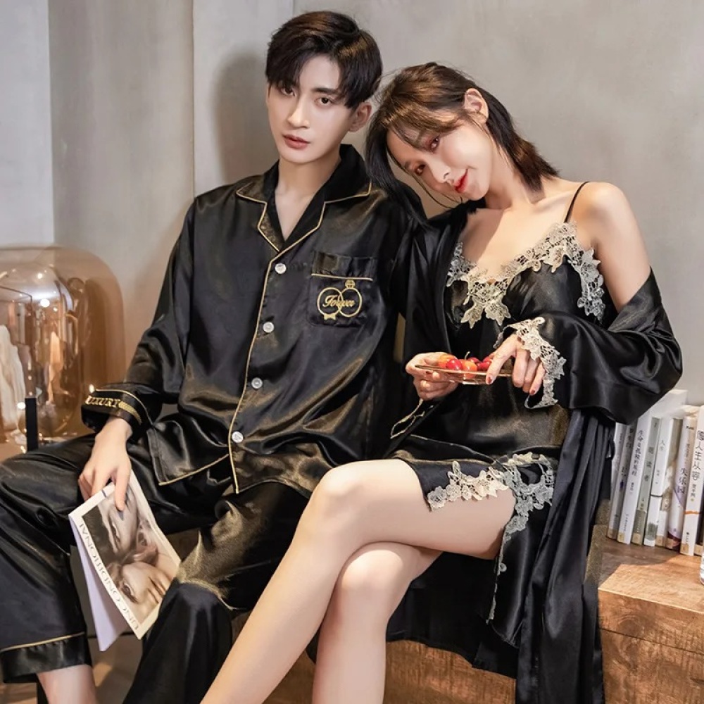 Pyjama Couple à Carreaux - Ensemble 2 Pièces Boutonné Homme Femme - Vêtement Nuit Confortable