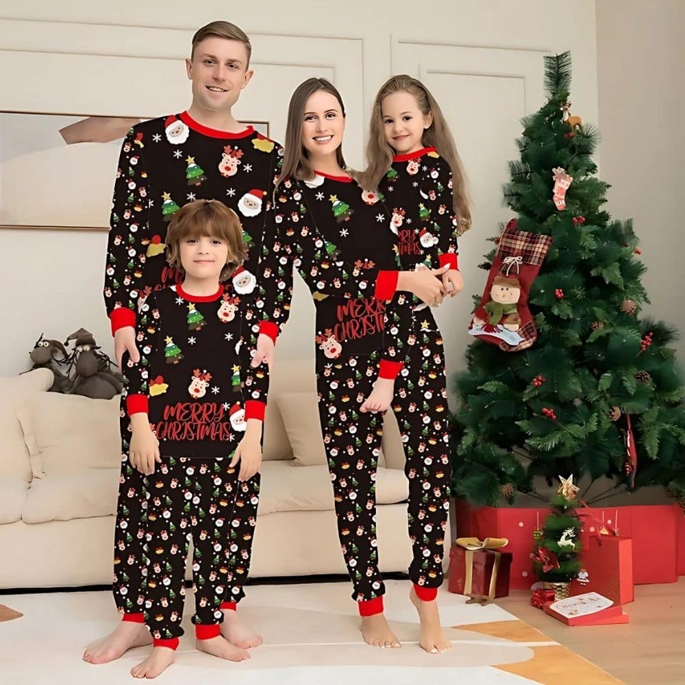 Pyjama Couple Assorti Noel Lufebut Ensembles De Pyjama Noel Couple Manche Longue Vêtements De Femme Sleepwear Avec T-Shirt Et Pantalons Idéal Pour Famille Noël Lune De MielAnniversaire Gris Femmes S Pyjama Noel