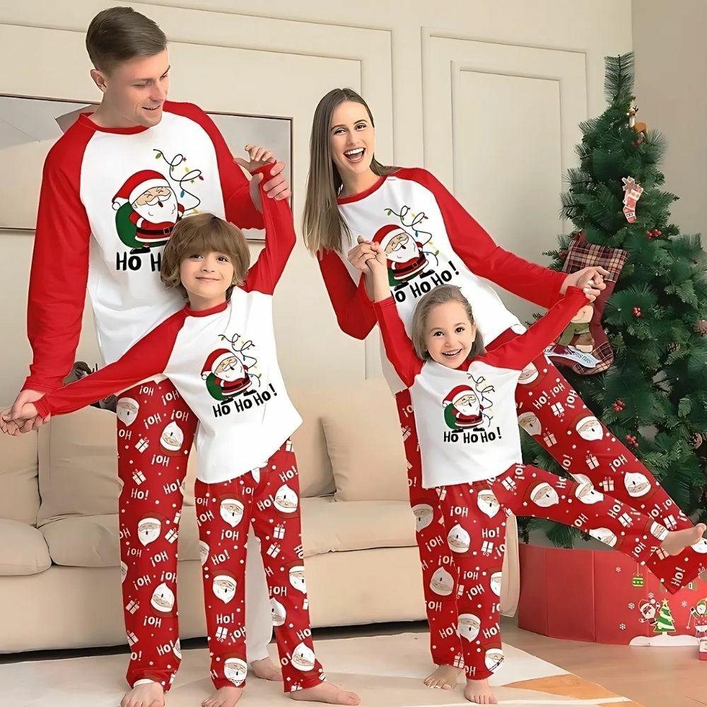 Ens. De Pyjama Assortis Pour La Famille Ultra Doux à Manches Longues - Carlin De Noël. Colour: Light Grey. Size: P | Fr