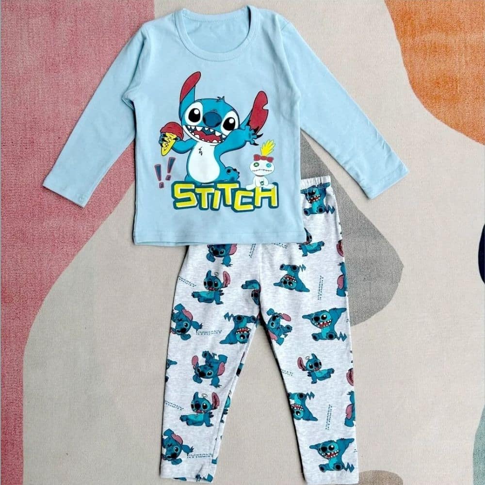 Pyjama Stitch bleu et gris pour enfant • Tous en Pyjama