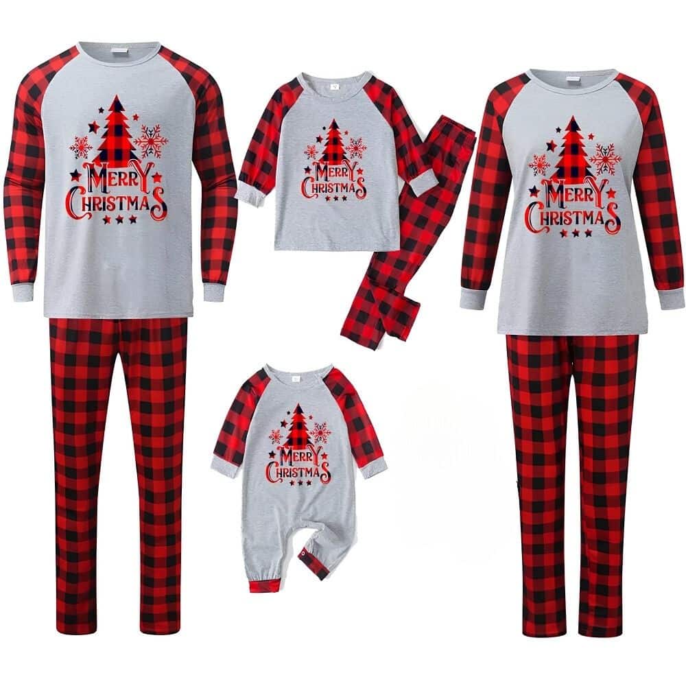 Pyjama Famille Noël à Carreaux Rouges Et Noirs – Pour Papa, Maman, Garçon, Fille Et Bébé – Chaud Et Confortable Pour Les Fêtes - 12
