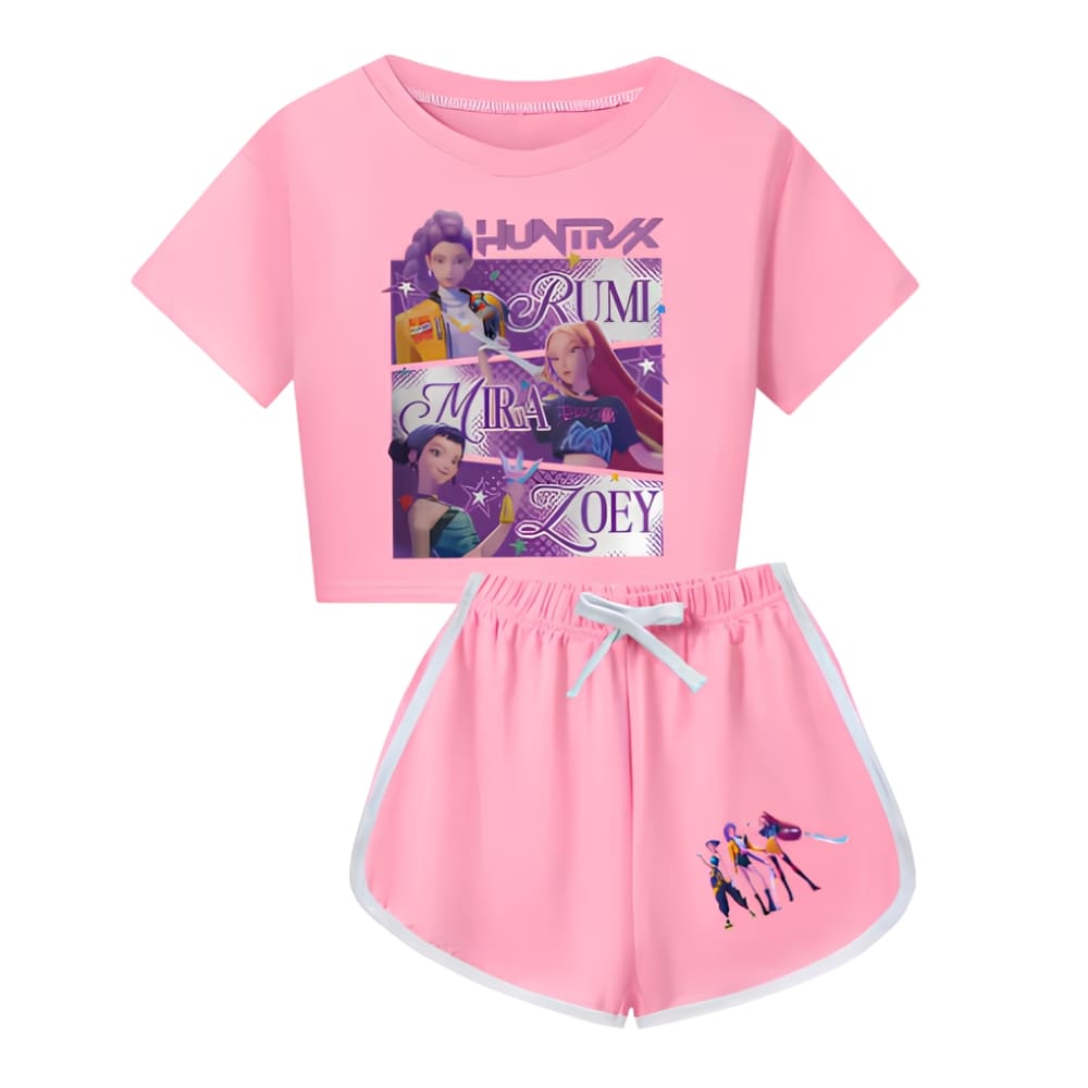 Pyjama Enfant Fille à Manches Longues - Imprimé K-Pop Demon - Ensemble Homewear Doux Et Confortable